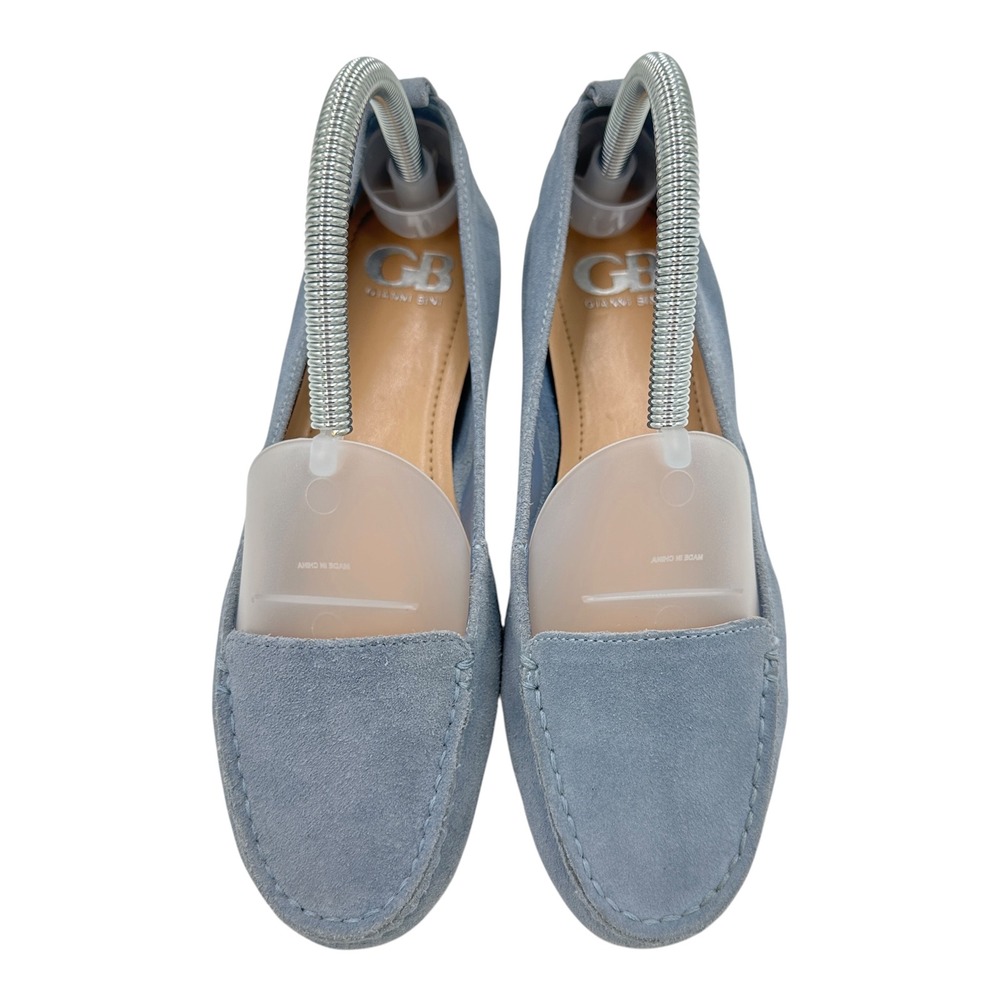 Gianni Bini Women's Light Blue Suede Driving Loafers Sz 7 Moc Toe Moccasin Flats